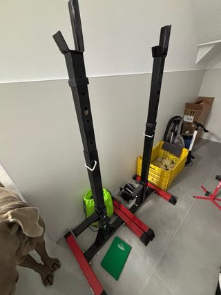 Rack de Musculación Negro y Rojo