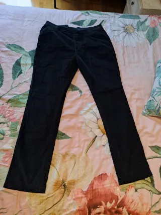 Pantalón de pana fina marrón/negro