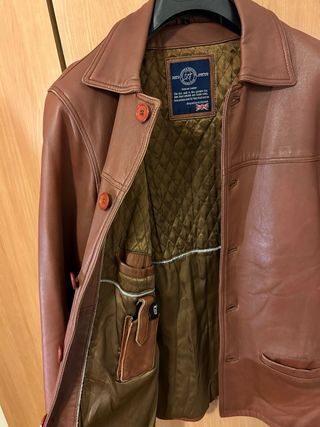 Chaqueta Cuero Vintage Marrón