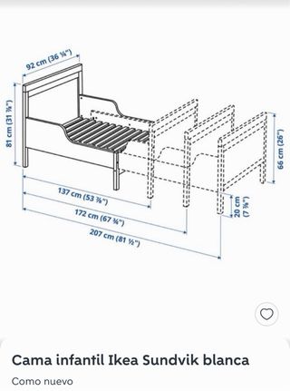 Cama infantil blanca IKEA