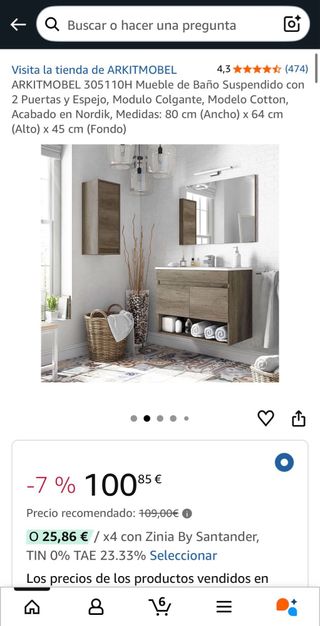 A ESTRENAR. MUEBLE DE BAÑO SUSPENDIDO CON ESPEJO