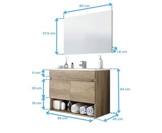 A ESTRENAR. MUEBLE DE BAÑO SUSPENDIDO CON ESPEJO