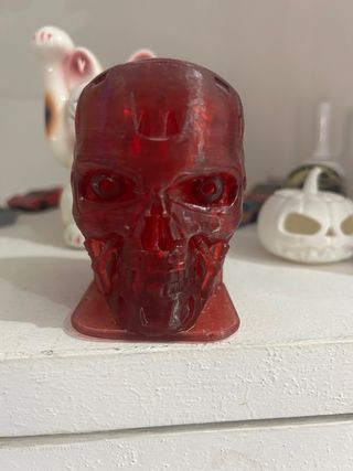 Statuetta Teschio Terminator Rosso