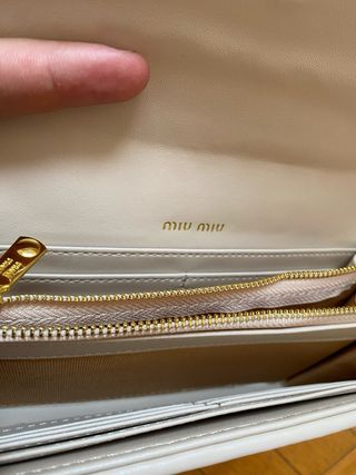 Monedero Miu Miu Matelassé Blanco