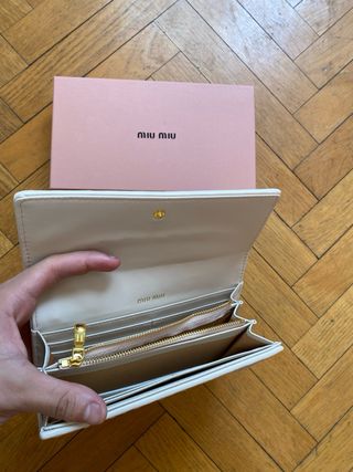 Monedero Miu Miu Matelassé Blanco