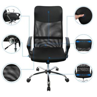 Pack 5 Sillas Oficina Ergonómicas Negras