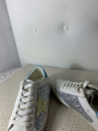 Zapatillas Golden Goose Plata y Blanco