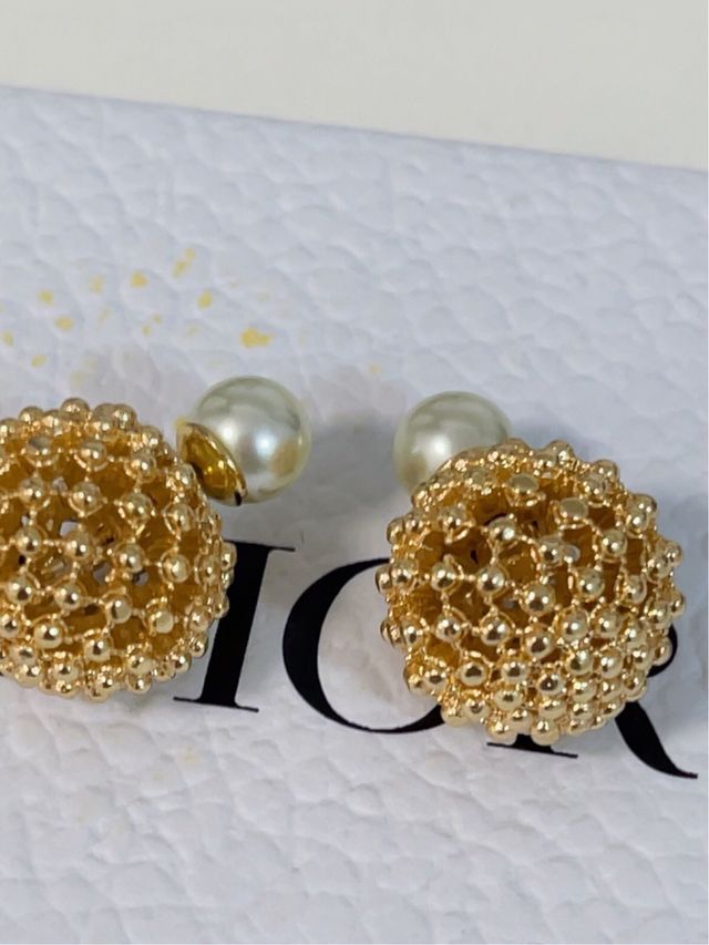 Pendientes Dior Dorados Perla
