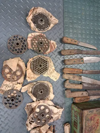 Picadora de carne 32 herramientas antiguas matanza