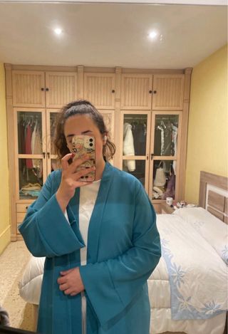 Kimono azul turquesa talla única