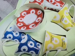 Set 6 Tazzine Caffè Espresso con Piattini (nuovi)