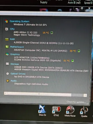 PC Retrogaming Compaq Athlon II X2 220 - 8600 GS