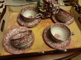 Juego 4 Tazas Té con plato Cartuja Sevilla Antigu