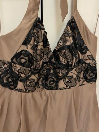 Abito donna beige e nero