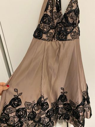 Abito donna beige e nero