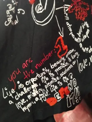 Vestido Desigual Negro con Estampado de algodón