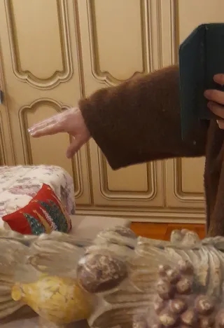 Cappotto Cappa con Stola Marrone