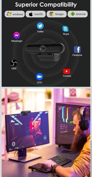 Webcam VIZOLINK W4DS 2K con microfoni Full HD