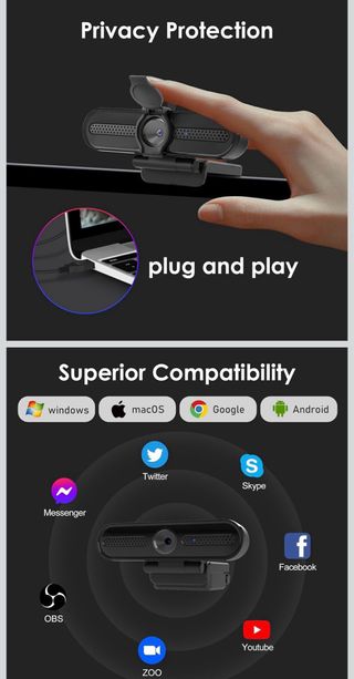 Webcam VIZOLINK W4DS 2K con microfoni Full HD