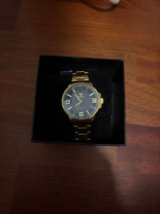 Reloj Marea Dorado Hombre Esfera Azul