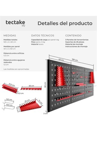 Panel Organizador Herramientas Negro