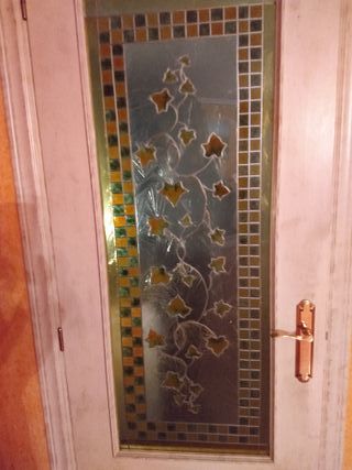 Cristal decorativo para puerta 125 x 45 aprox.