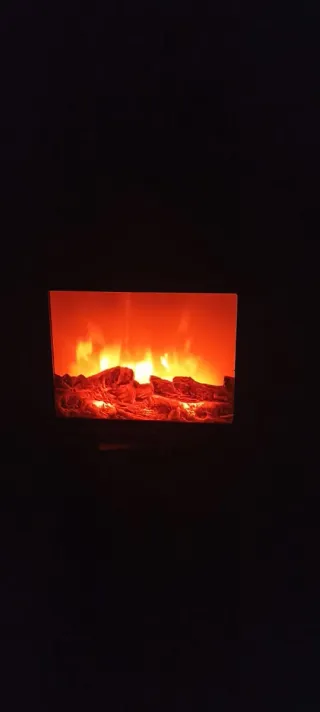 Lámpara Chimenea LED Negra y Dorada