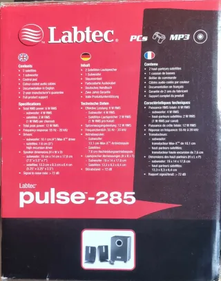 Altavoces Labtec Pulse-285 2.1 Negro