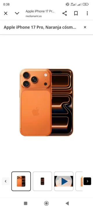 iPhone 17 Pro 256GB Naranja Nuevo