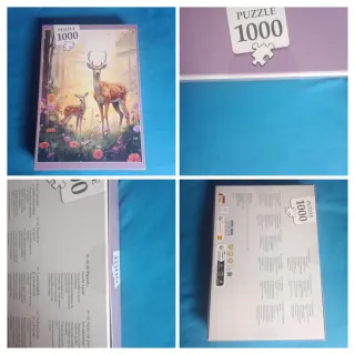 Puzzle 1000 piezas ciervos flores