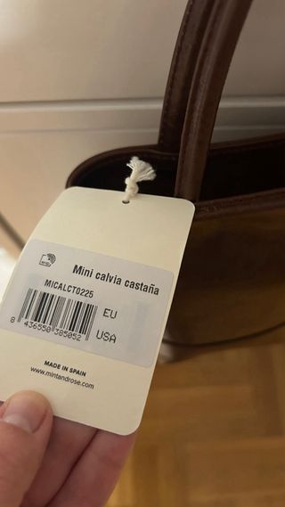 Bolso de piel Mint&Rose Mini Calvia Castaña.