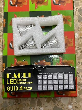 3 Bombillas LED GU10 4.8W 75W