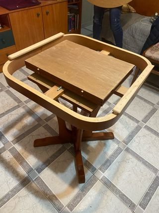 Mesa de comedor extensible de madera