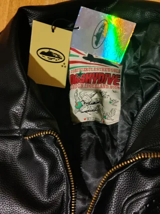 Chaqueta de cuero Corteiz Negra