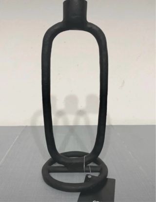 Porta candela in ghisa nero