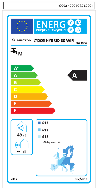 Calentador Ariston Lydos Hybrid Wifi 80 litros