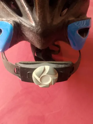 Casco bici niño naranja y azul