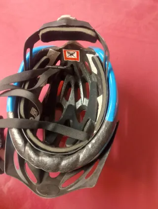 Casco bici niño naranja y azul