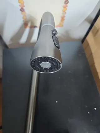 Grifo de Cocina Negro y Plateado