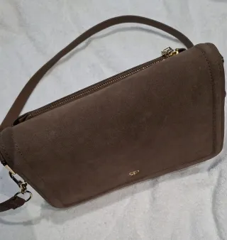 Bolso marrón terciopelo y polipiel