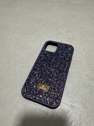 Funda iPhone Swarovski Morada Brillante