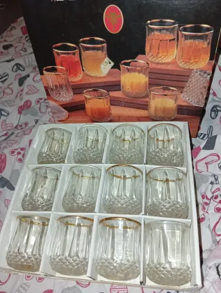 Set 12 BicchieriniCristallo Dorati