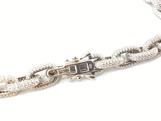 cadena plata 925mm con piedra con circonita 30cm