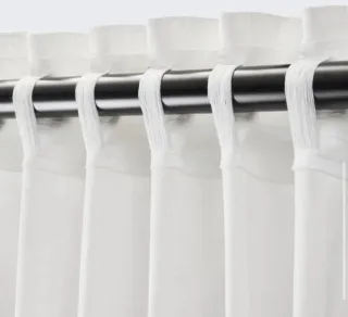 2 Cortinas blancas de tela