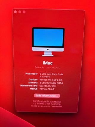 iMac 21,5” Retina 4K 2017 3GHz