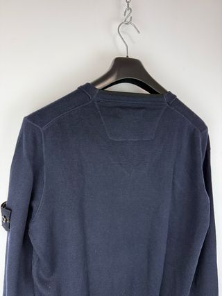 Maglione blu con scollo a V Stone Island