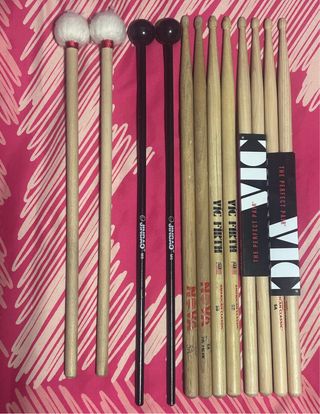 Lote Baquetas Batería Xilófono Timbales