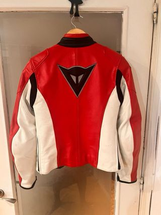 Chaqueta Moto Dainese Mujer Negra/Roja/Blanca