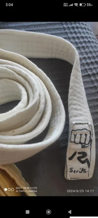 Lote Cinturones Karate Brooks Azul Marrón Gris