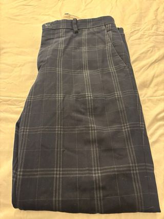 Traje Zara a cuadros azul y gris